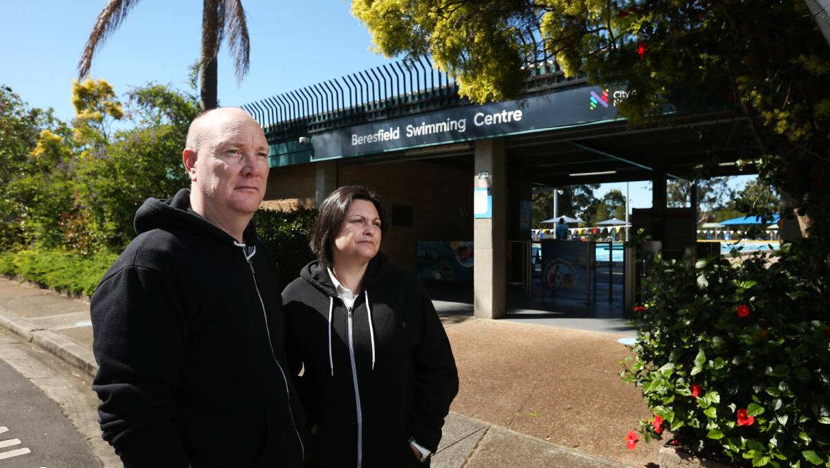 Joy of Water's Walter and Tracy Ellem fear for the future of their business at Beresfield pool. Picture by Simone De Peak