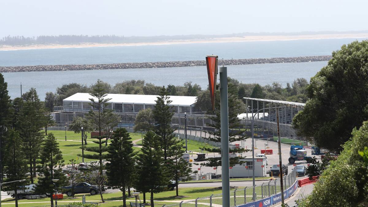 Supercars track work continues on Monday. Picture by Peter Lorimer