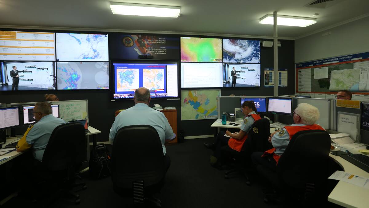 Activity in the Northern Zone incident control room. Picture: Simone De Peak