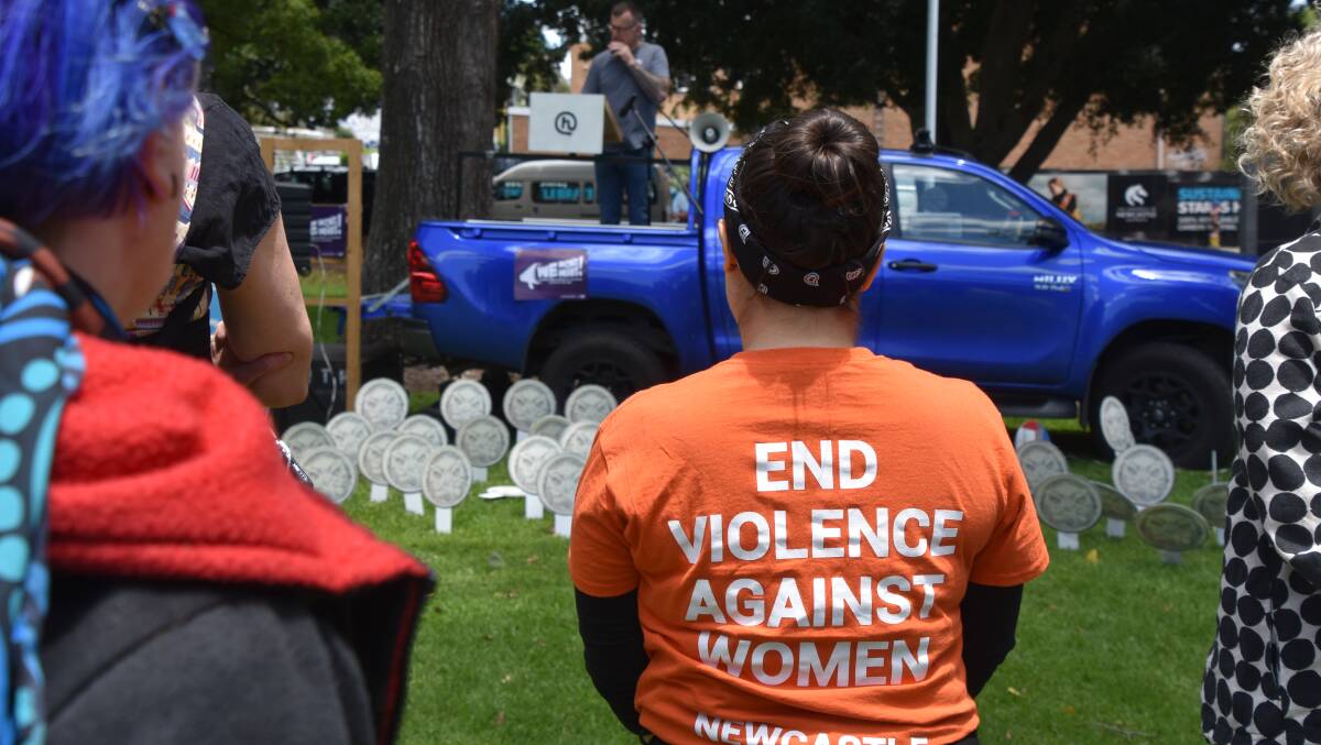 MESSAGE: About 30 people attended the rally calling for 10 days paid family and domestic violence leave to be included in the National Employment Standards.