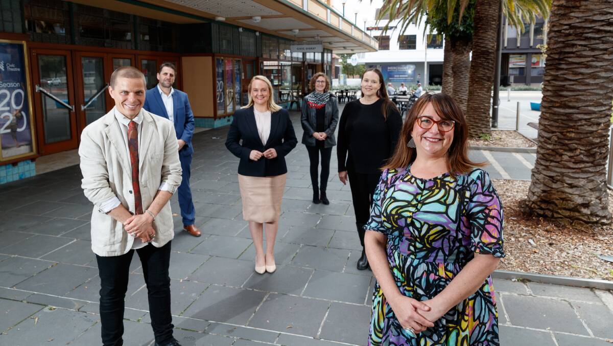BOOST: Lord mayor Nuatali Nelmes with grant recipients Matt Field, Steve Wait, Karen Crofts, Justine Gaudry and Tamara Young. Picture: Max Mason-Hubers