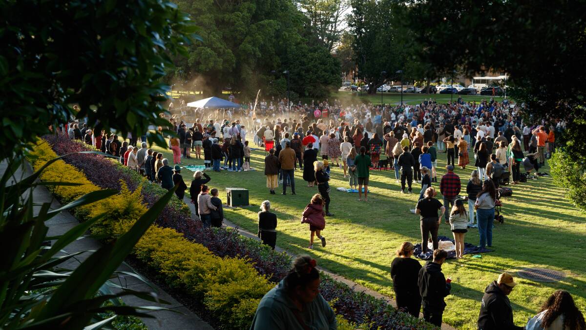 The vigil for Cassius Turvey in Civic Park on Wednesday night. Picture by Max Mason-Hubers