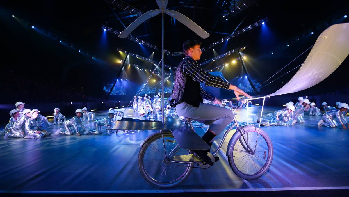 UP AND AWAY: The song To The Sky climaxes with the rider of a winged bike flying away.