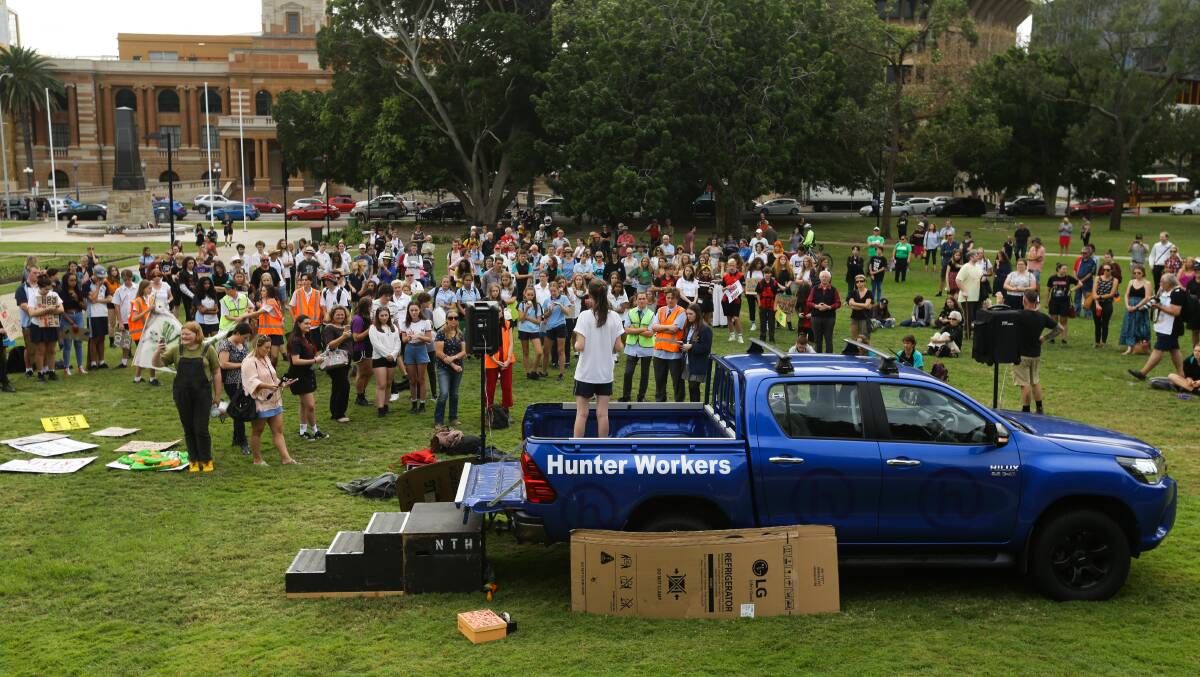 FLASHBACK: Hunter Workers supported the students' climate change rally early in the year. Picture: Jonathan Carroll