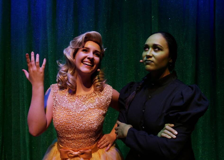 CHEMISTRY: Wicked stars Tayla Choice and Rachel Davies at the launch of the musical at the Civic Theatre this week. Picture: Simone De Peak 
