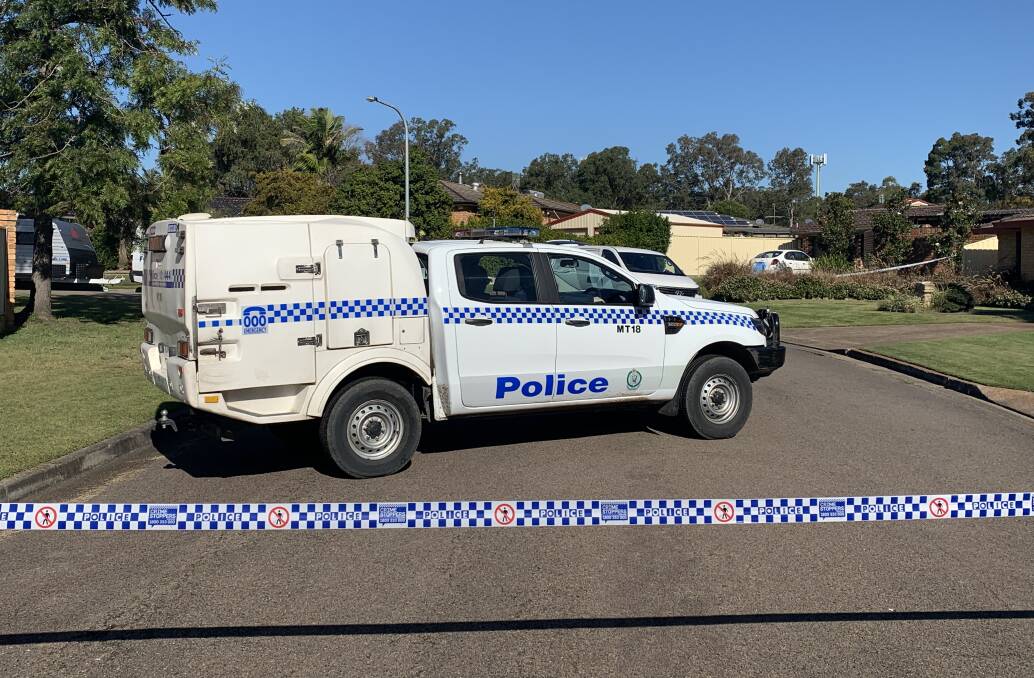 The crime scene at Galway Crescent, Metford on Saturday morning. Picture: Marina Neil