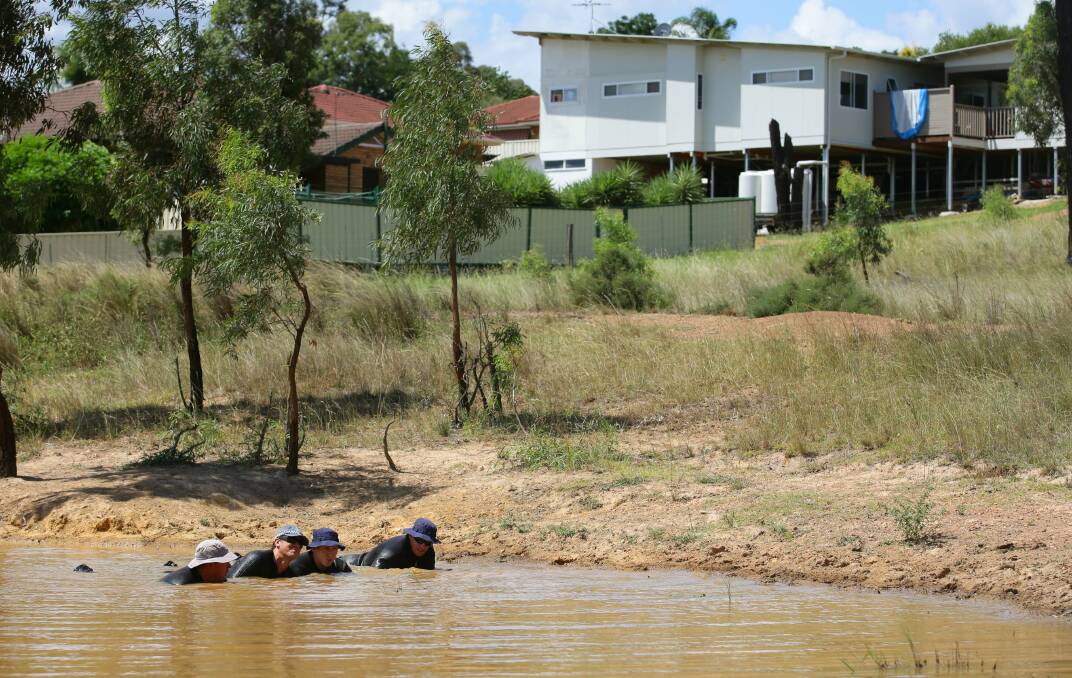 Divers searching a dam near Muswellbrook in 2015. File picture