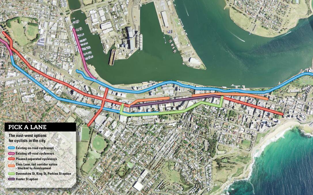 SEEKING A SOLUTION: Cyclists want a dedicated lane to travel east-west through the city. 