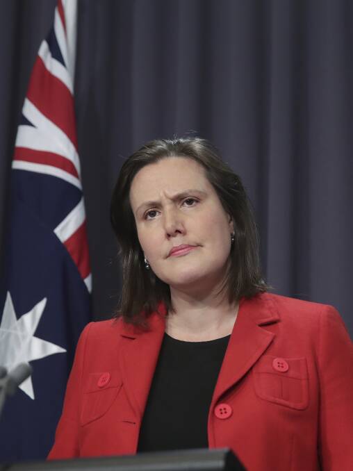 STEPPING IN: Federal Industrial Relations Minister Kelly O'Dwyer at her press conference on Thursday. Picture: Alex Ellinghausen