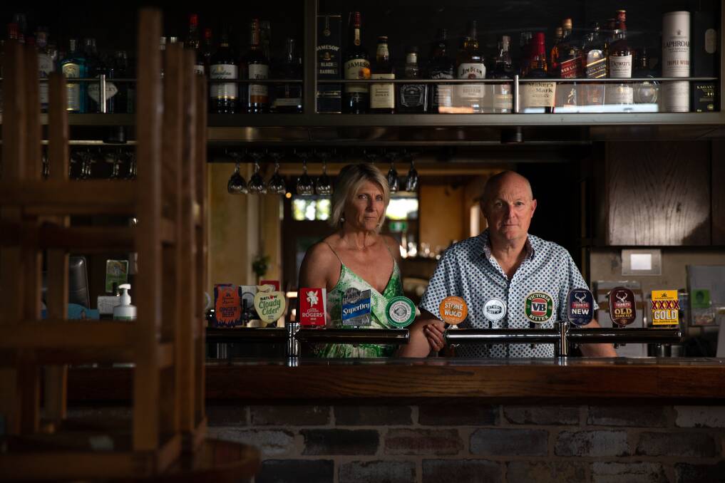 HOPEFUL: Sandra and Tony Dart at the Burwood Inn in Merewether on Thursday. Picture: Marina Neil