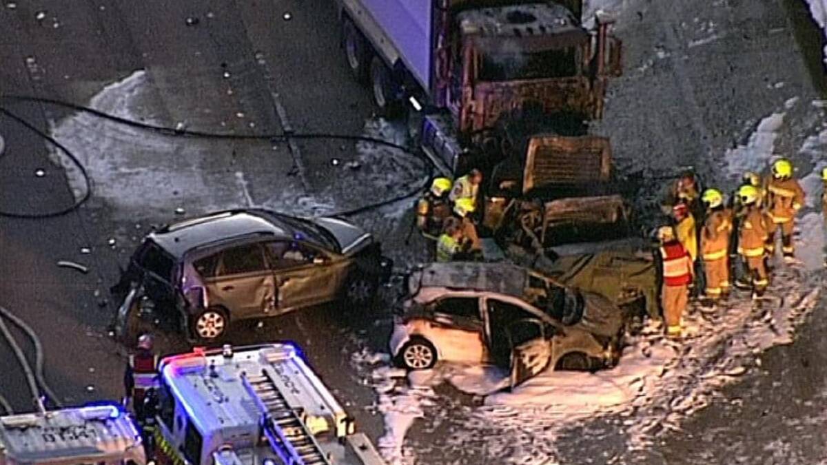 The scene of the accident. Picture: Channel Seven