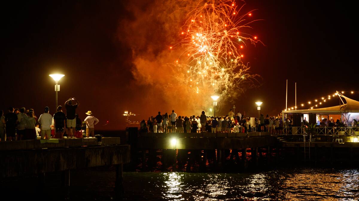 Fireworks over Newcastle Harbour. Picture by Max Mason-Hubers