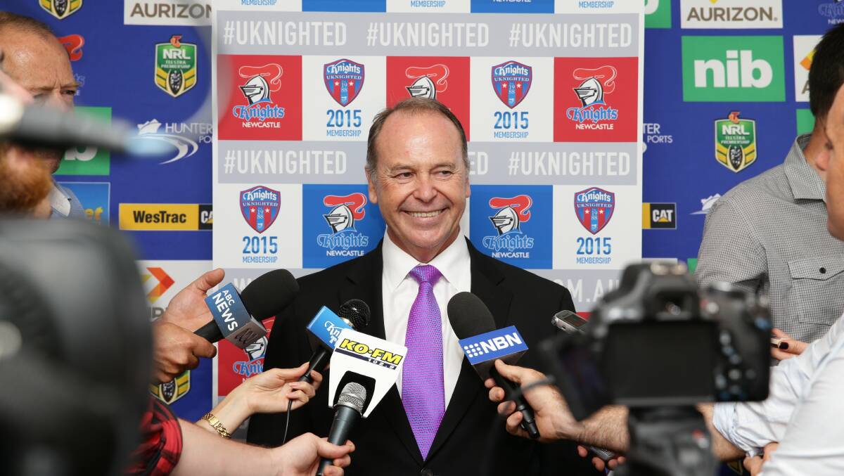 On the brink: Knights CEO Phil Gardner says the city was "a couple of weeks away" from losing their flagship footy club back in 2017 with the NRL preparing to relocate the club to Ipswich or Redcliffe in Queensland if Wests Group hadn't stepped in to take over ownership. 