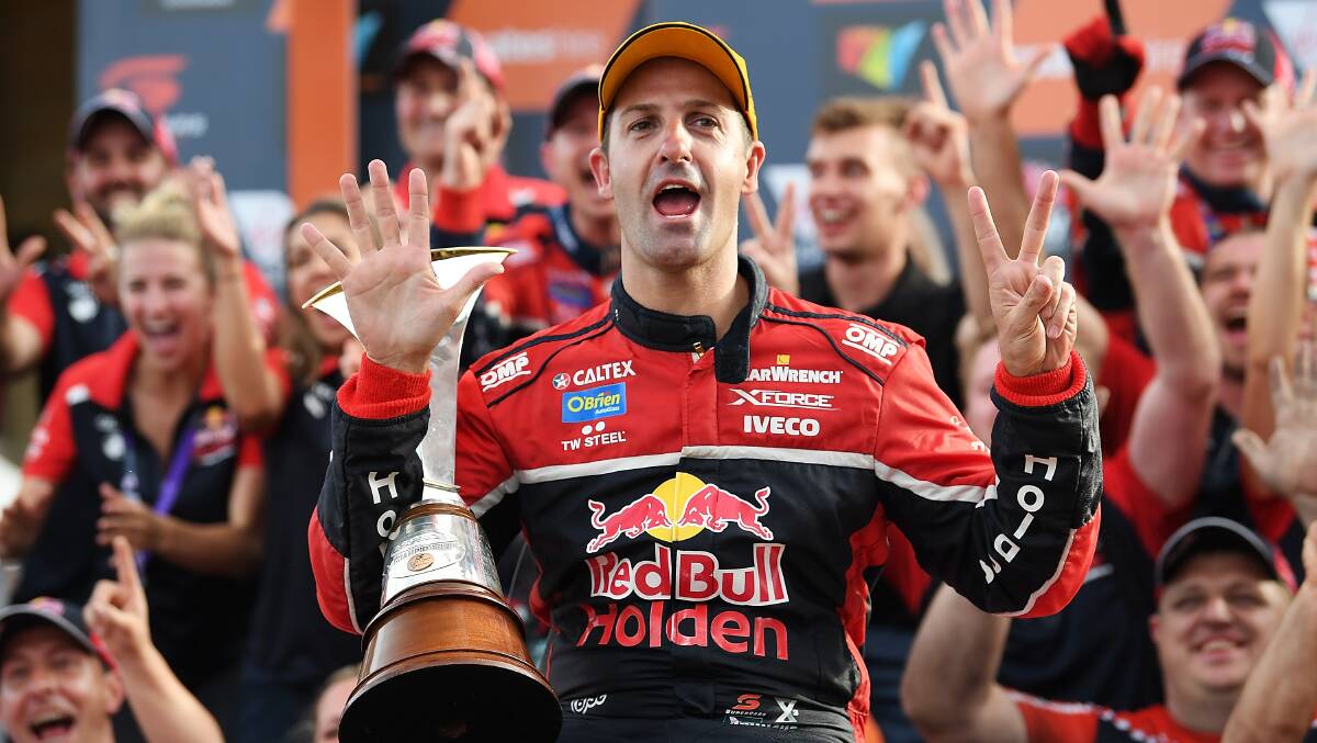 THE ONE THAT GOT AWAY: Jamie Whincup celebrates his remarkable 2017 triumph. Picture: Getty Images