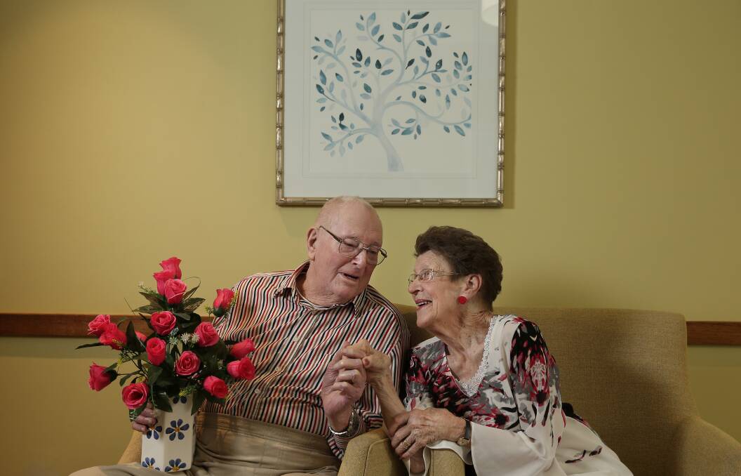 VALENTINES: Joy and Geoff Wilton married for 50 years, will be celebrating Valentine's Day at Benhome in Maitland. Picture: Simone De Peak