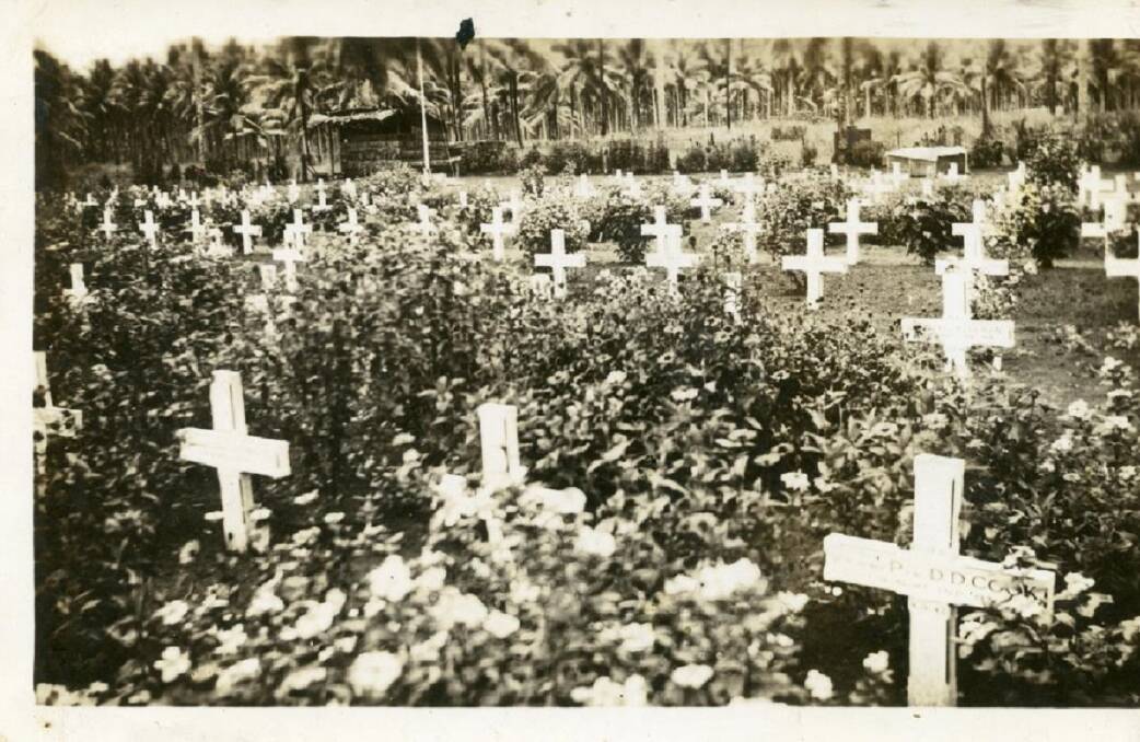 REMEMBERED TODAY AND EVERY DAY: Australian war cemetery in Milne Bay, New Guinea. Image: University of Newcastle's Special Collections