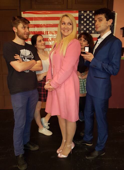 POPULAR: Jon Murphy, Emily Hutchison, Megan Connelly (as Elle), Olivia Nolan and John Thomas in the Theatre on Brunker production of Legally Blonde.