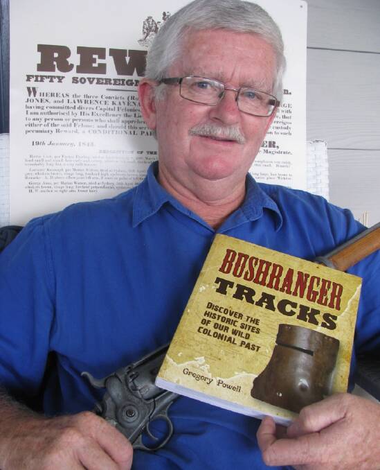 Historian: Author Greg Powell with his 2016 bushranger book. Picture: Mike Scanlon