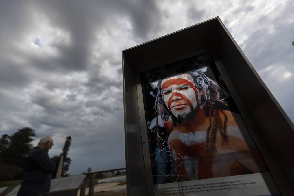 HONEST RECKONING: An artwork at Kamay, which Cook named Botany Bay. Picture: Getty Images