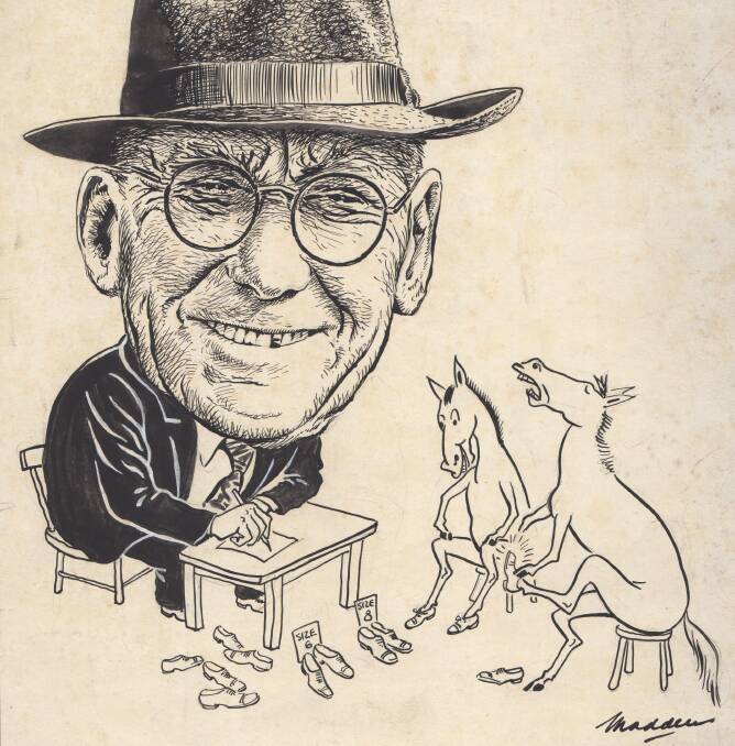 TRIBUTE: The cartoon honouring Ted Boadle, possibly in 1949.