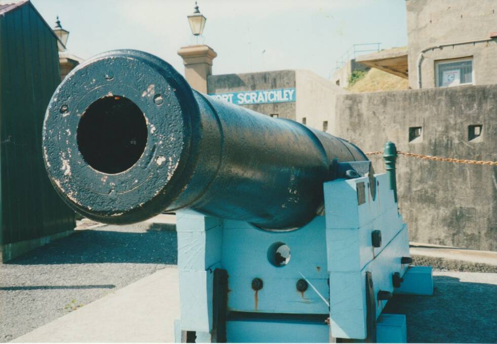 On guard: One of the saved, now restored, cannons at the gate of Newcastle's Fort Scratchley. 