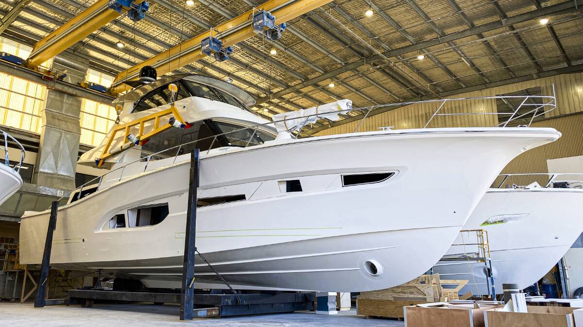 NEW ADDITION: Riviera 64 Sports Motor Yacht fully reveals her grand lines following major production milestones