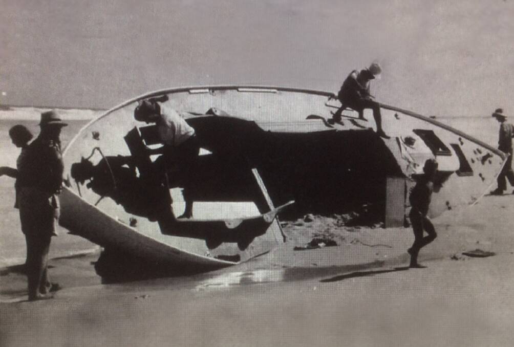 Sad end: The yacht Rani was later wrecked on Mungo Beach. No lives were lost.