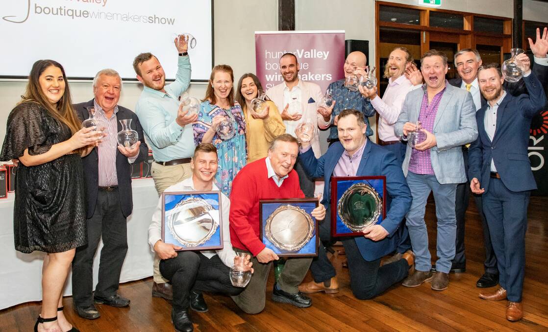 2022 Hunter Valley Boutique Wine Show trophy winners celebrate their success. Picture by Kathleen Mackay photography