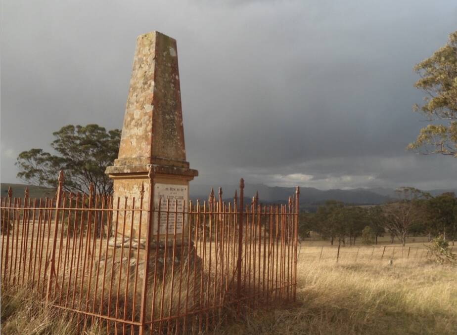 ISOLATED: The monument to drover Peter Clark killed by a bushranger at Blandford, in the Upper Hunter, in 1863. Picture: Greg Powell