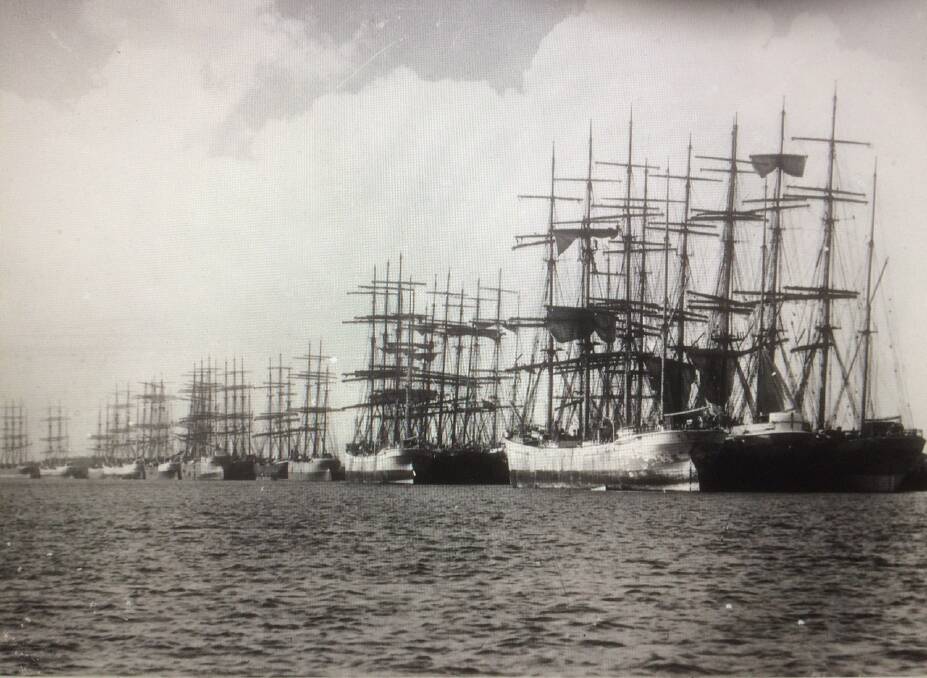 Distant memory: Sail ships crowd Stockton foreshore, circa 1912.