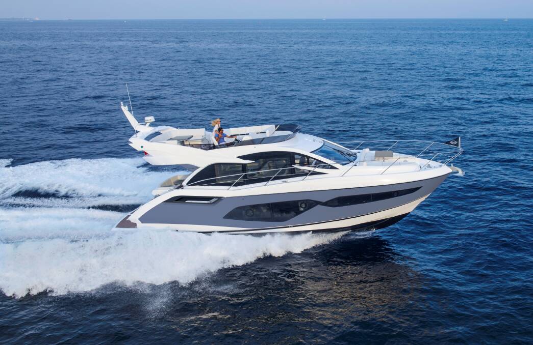 REFINED STYLING: Sunseeker's exclusive reveal of their new Manhattan 55 flybridge model.