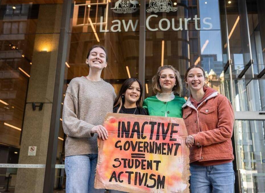 BLOW TO COAL INDUSTRY: Some of the student activists outside the Federal Court in May.