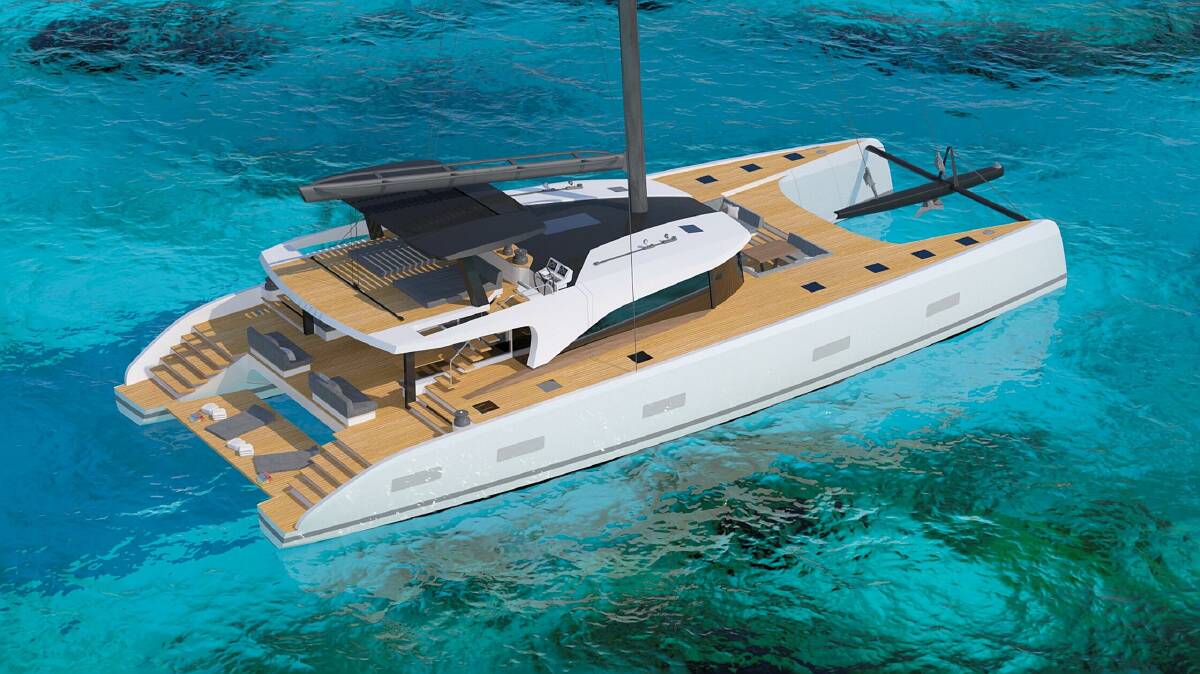 CAT POWER: Southern Wind shipyard provides a glimpse of SWCAT90, its new carbon catamaran.