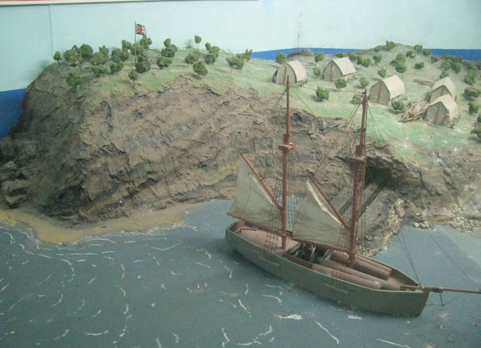 MYSTERY: Does this diorama show the site of the initial entry to Newcastle's 1804 convict coal mine below present Fort Scratchley?