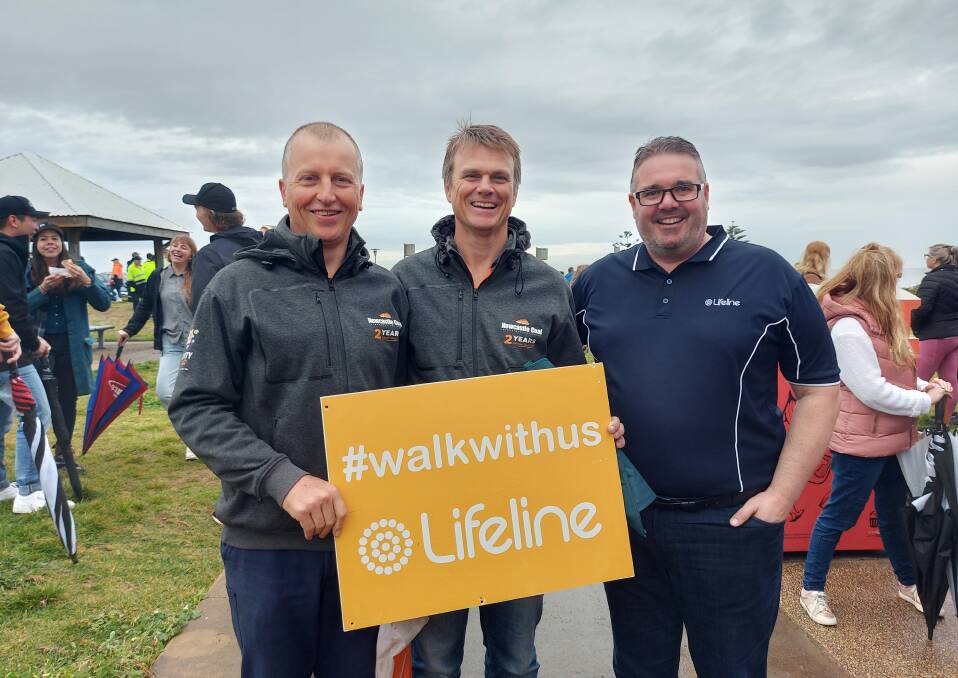 Nathan Juchau, Aaron Johansen and Rob Sams at Lifeline's Walk With Us.