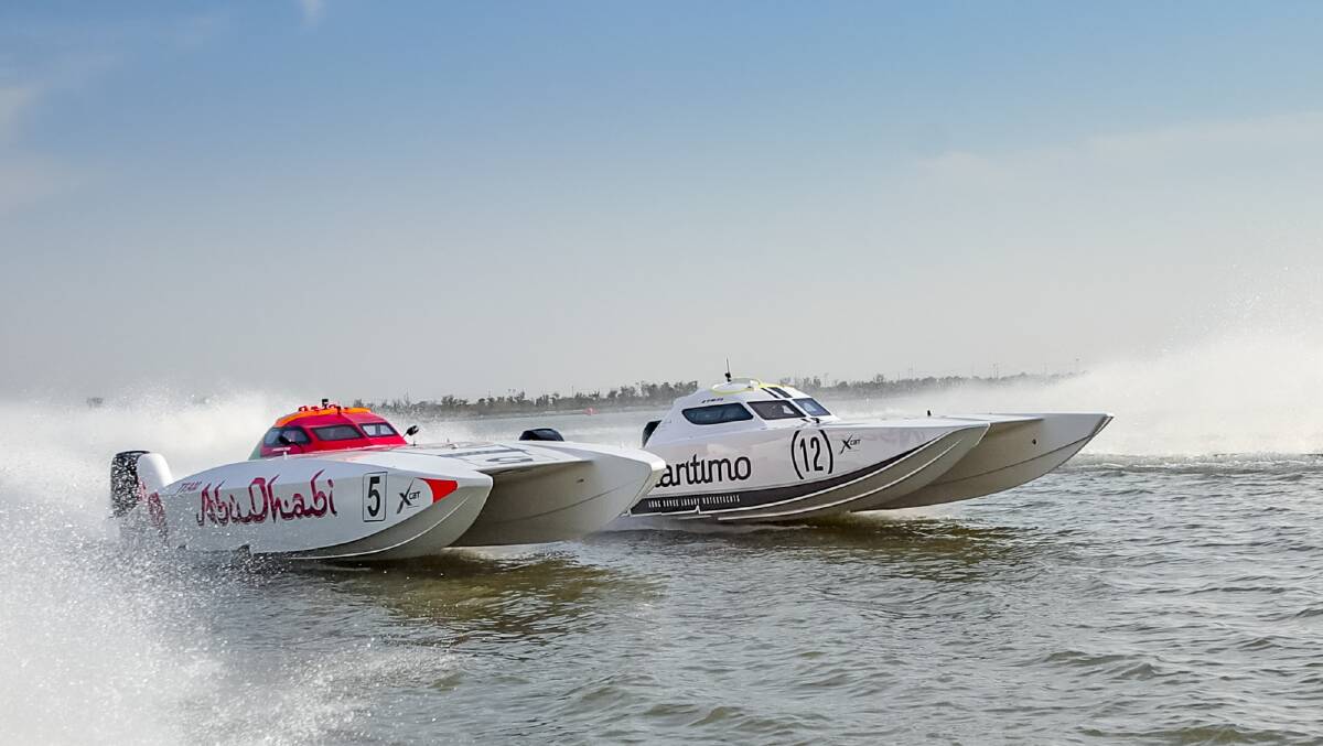 HIGH PERFORMANCE: Maritimo's Racing Team push their new R30 XCAT to the limits in Shanghai.
