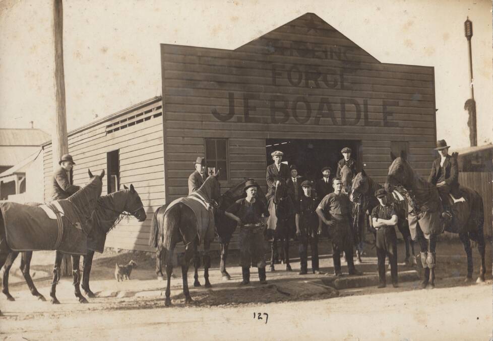 LONG GONE: The J.E.Boadle blacksmith workshop, possibly once in Donald Street, Hamilton. Picture: Helen Duncan
