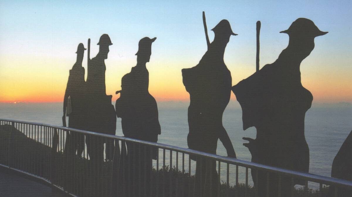 UNIQUE: The striking soldier silhouettes on the walkway. Picture: Peter Gamble