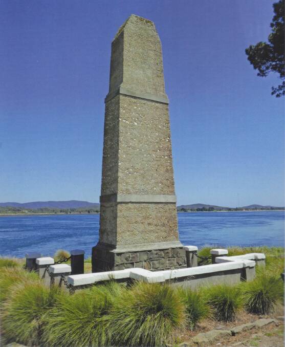 Edge of empire: The Paterson memorial at George Town, northern Tasmania, as featured in Brian Walsh’s new book on the Hunter River explorer.