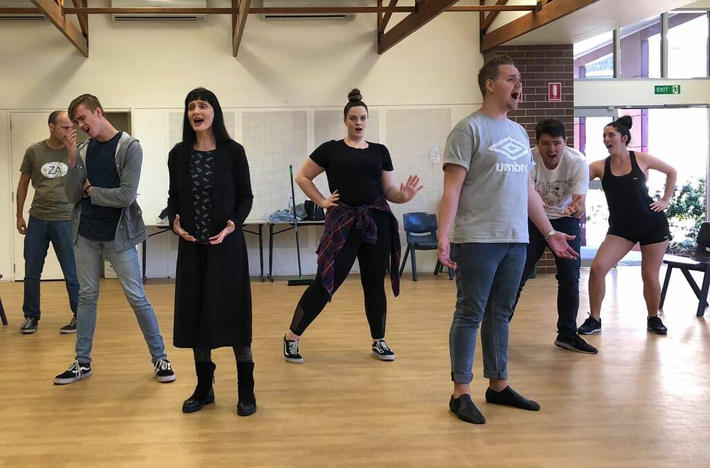 BIG FLOURISH: The cast rehearse for a new WEA Hunter production of Little Shop of Horrors.