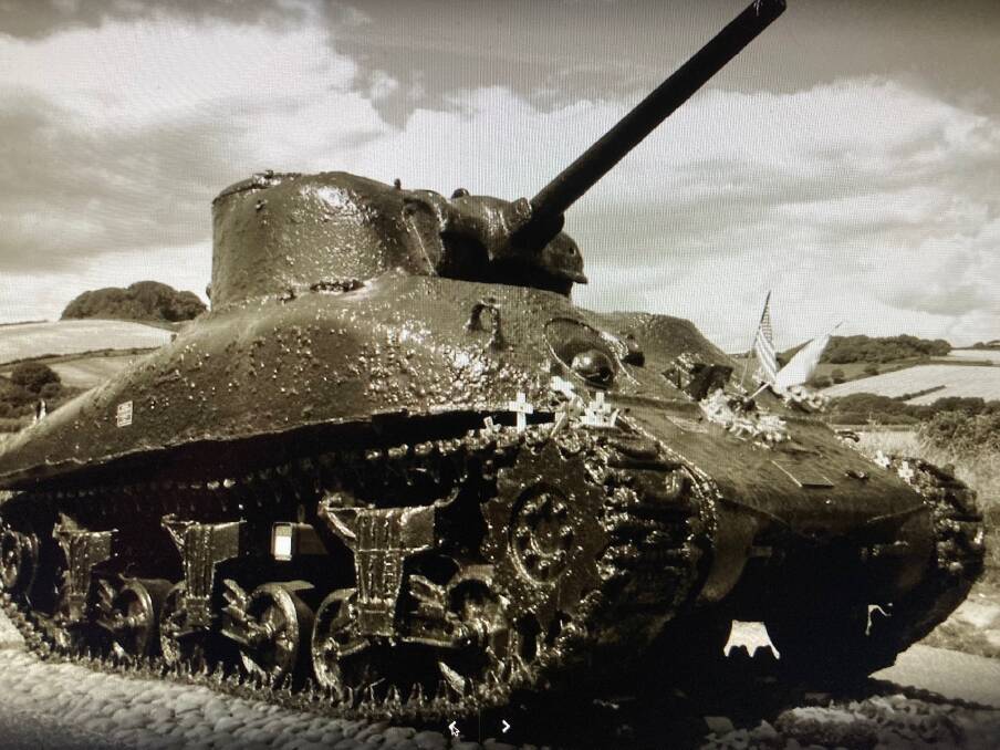 Memories: The recovered wartime Sherman tank in Devon, England.