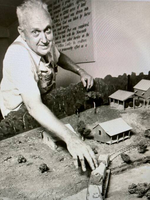 ENERGETIC: Model-maker Jurd shows off his diorama of Glenrock Lagoon colliery.