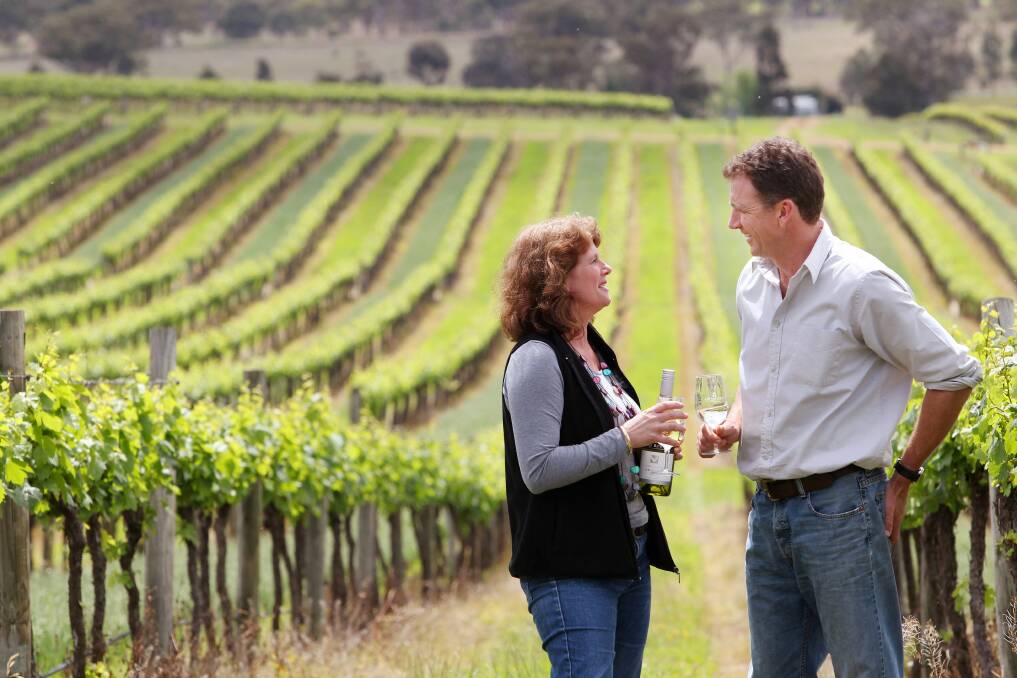 FAREWELL AFTER 33 YEARS: Brett and Linda Keeping in the Two Rivers vineyard in 2011. 