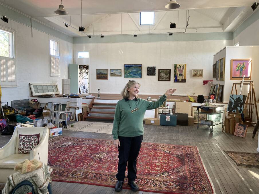 Icon: Jackie Wilson, the owner of the former Waratah School of Arts building, inside the restored structure. Pictures: Mike Scanlon