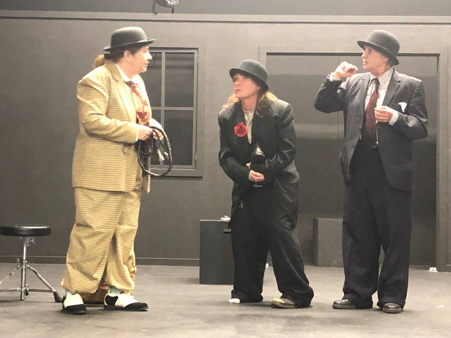 COMEDY-DRAMA: Tracey Owens, left, with Jan Hunt and Janet Gillam in Waiting for Godot, which will be performed at Atwea College Creative Arts Space.