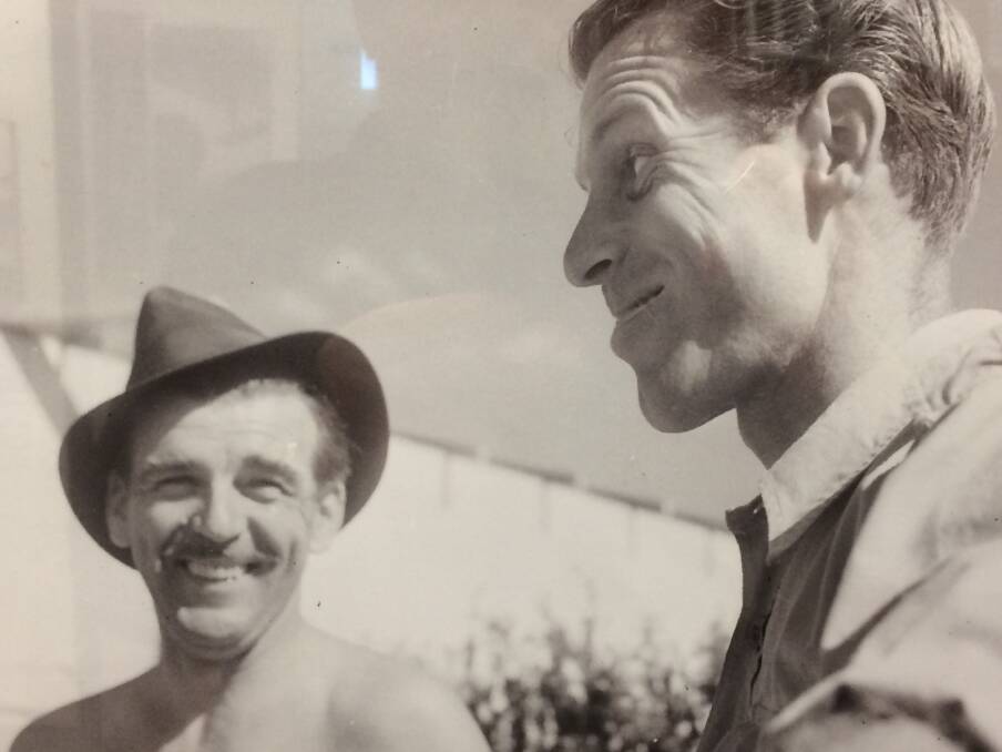 Once mates: Artists Bill Dobell and Joshua Smith pictured by Max Dupain at a Sydney aerodrome. Pictures: State Library of NSW