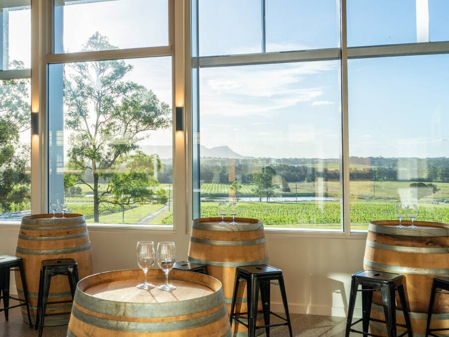 The new cellar door makes the most of the magnificent vista for the recently completed Lovedale cellar door. 