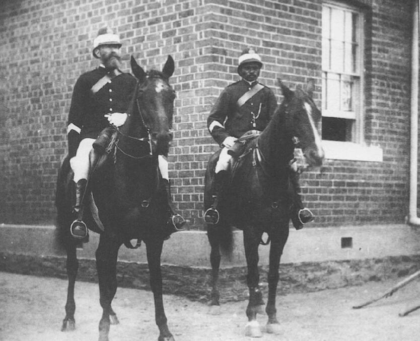 Manhunters: An undated photo of a Mudgee tracker (at right) and a colonial mounted
policeman.