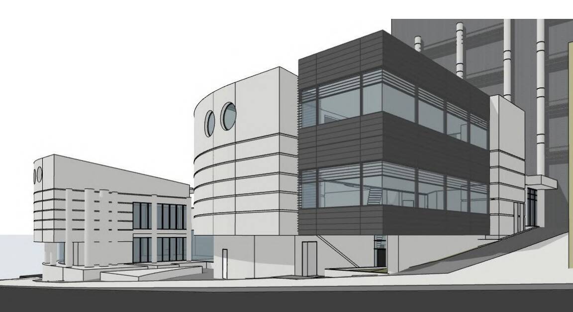CIRCLE WORK: The proposed annex to one of the David Maddison Building's towers.
