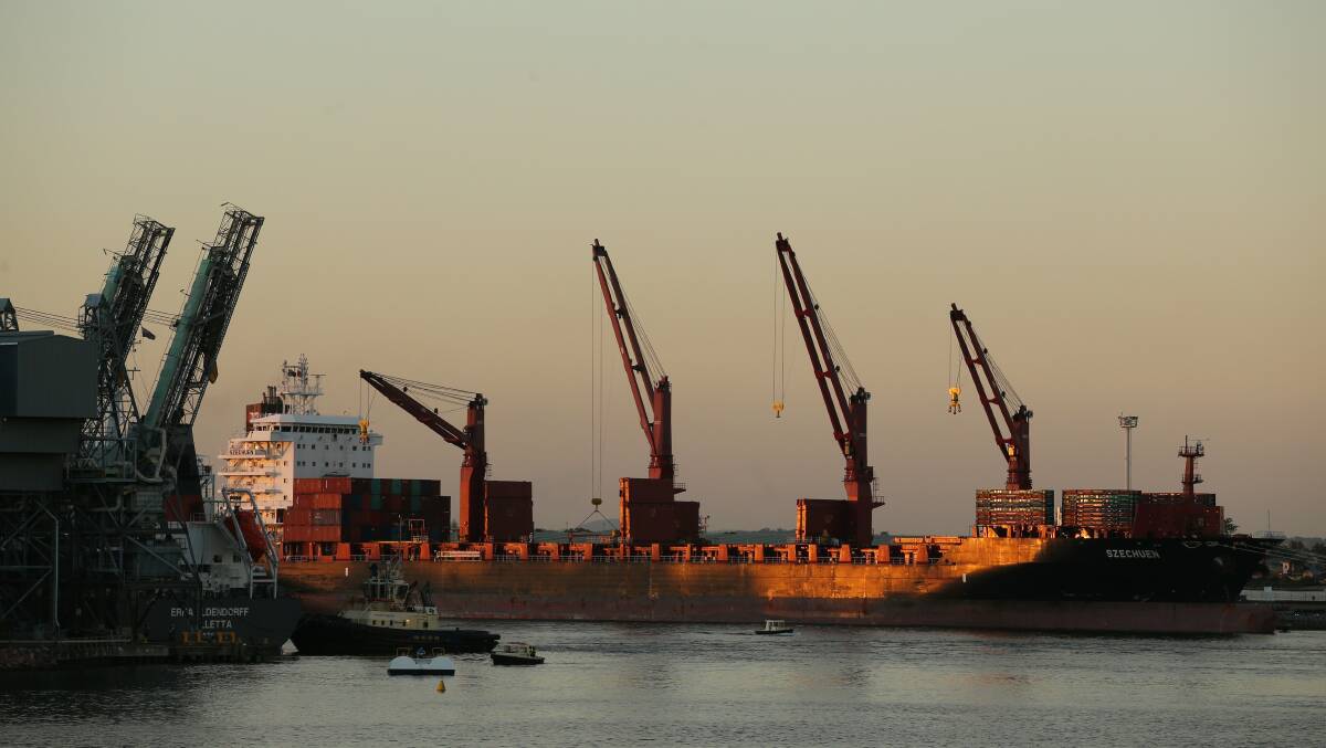 FEE DISPUTE: A cargo ship unloads containers at Carrington in 2016. Picture: Max Mason-Hubers 